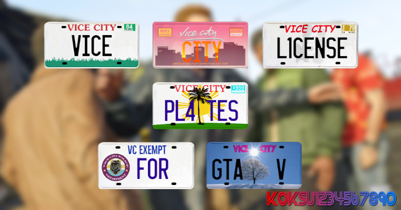 Номерные знаки из GTA Vice City для GTA 5